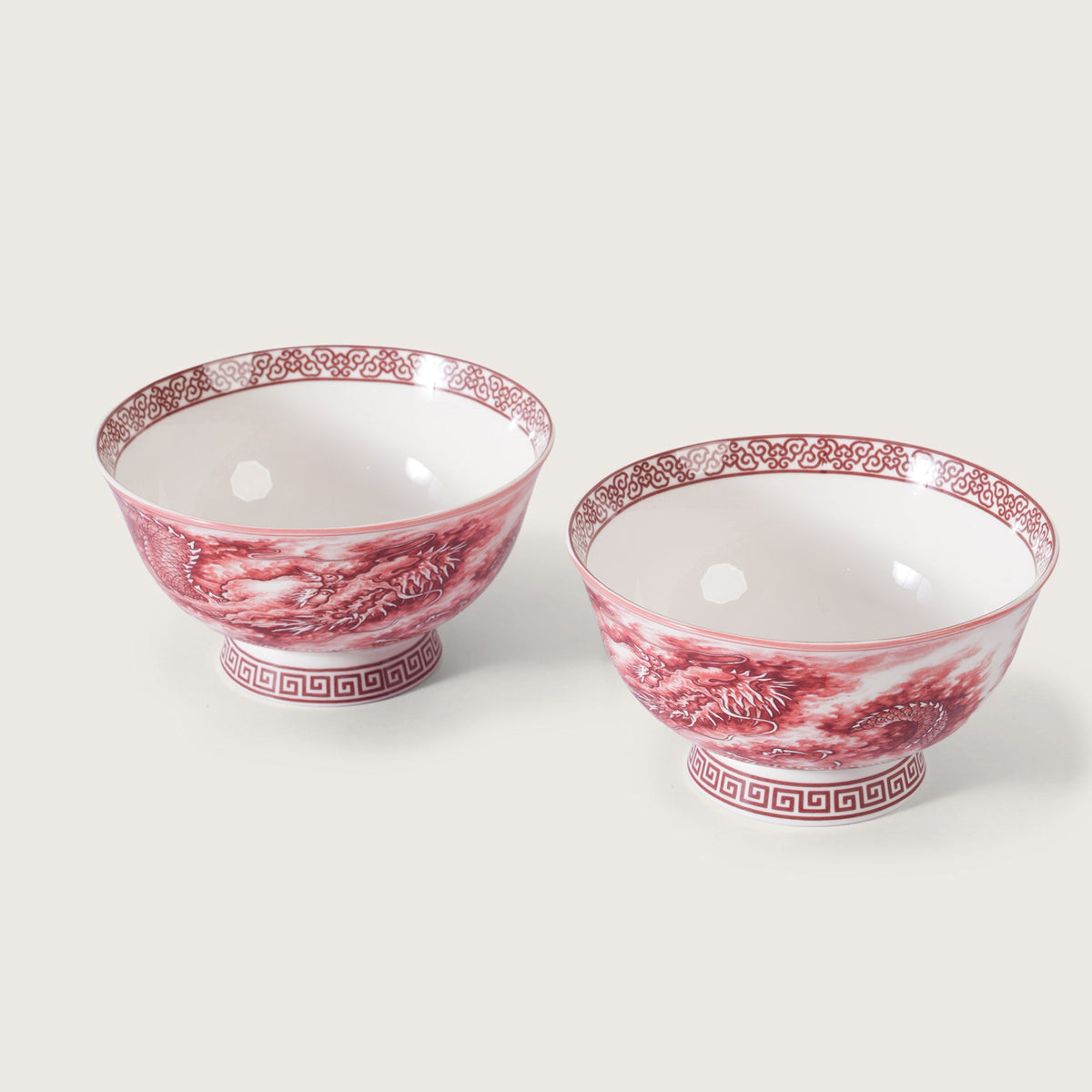 Royal Red Dragon Soup Bowl - Set of 2