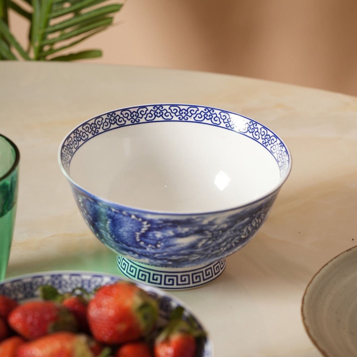 Royal Blue Dragon Soup Bowl - Set of 2
