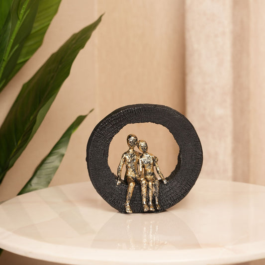 Lovers Sculpture on Black Ring