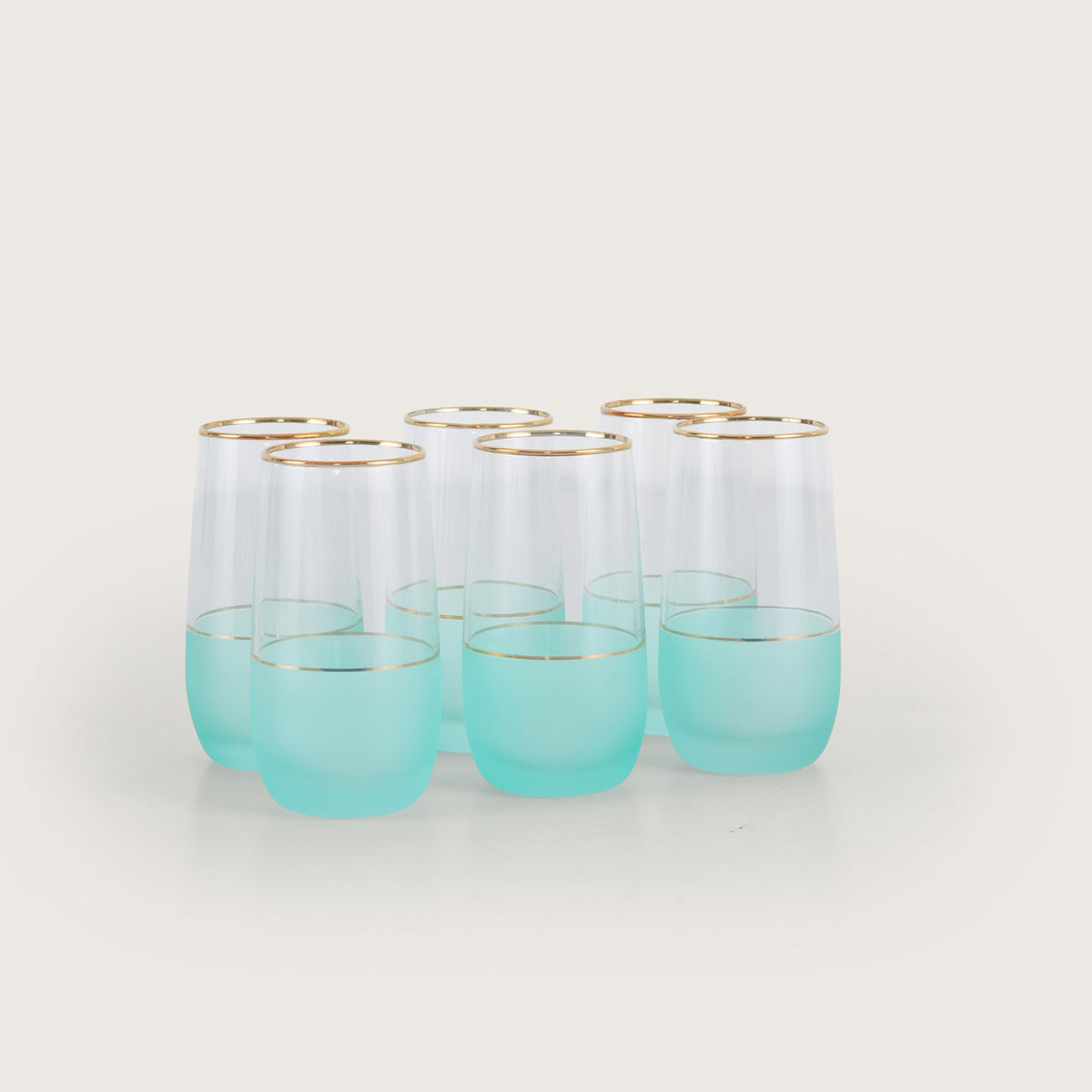 Frosted Glasses with Gold Rim