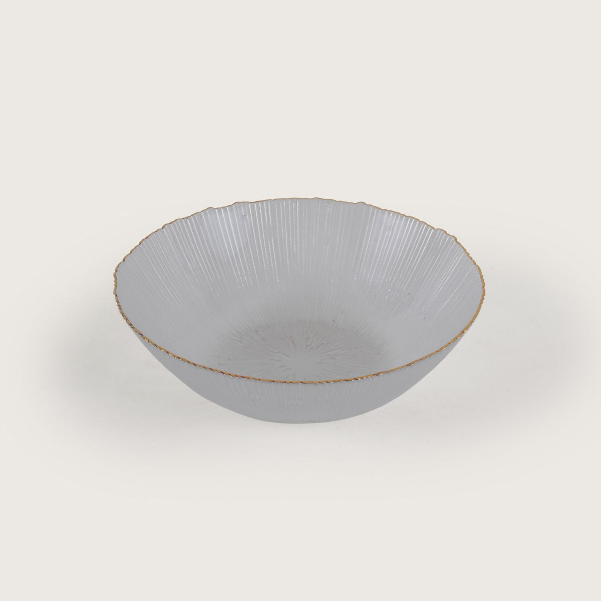 Scalloped Glass Serving Bowl + 6 Dal Bowls Set