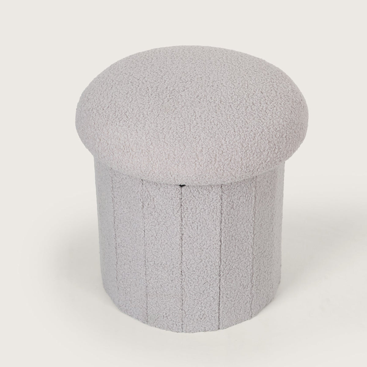 Mushroom Shaped Pouffe with Storage - Grey
