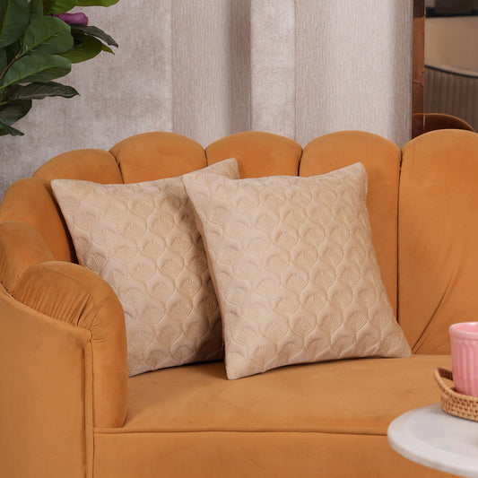 Luxury Quilted Scalloped Cushion Cover- Set of 2