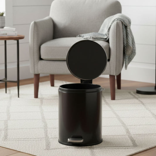 European Steel Pedal Dustbin - Black