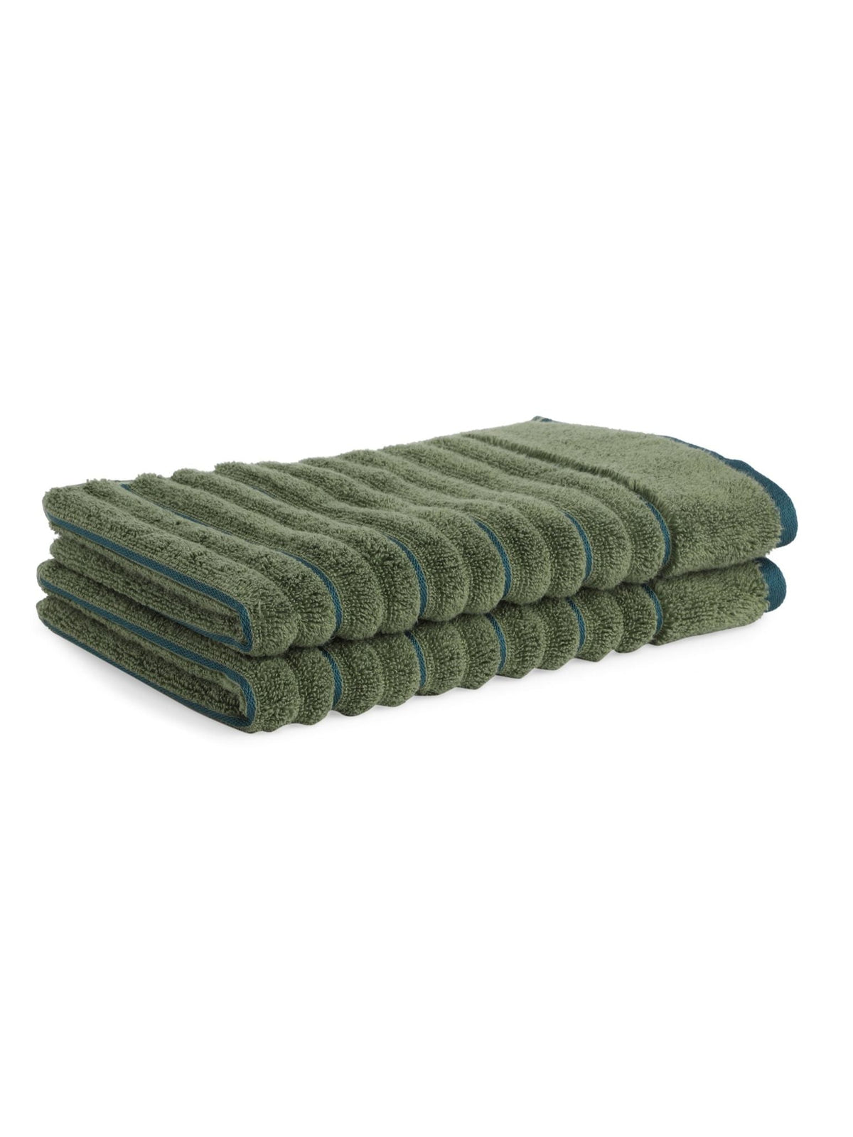 HOME 360 High Loft Ribbed 100% Cotton Hand Towels 40X60 CM | Set of 2 | Texture High Absorbency | Dries Quicker | Perfect for everyday use