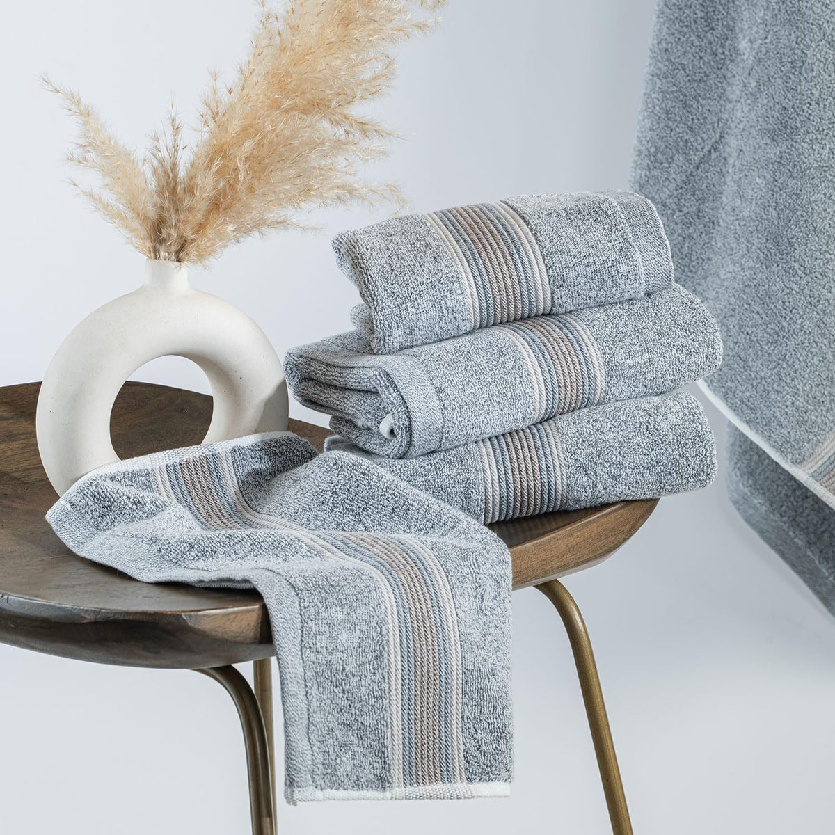 Super-Soft Water & Soil Hand Towel Set of 2|Luxurious Blend of Cotton & Bamboo Fiber Towel for Bathing|40X60 CM
