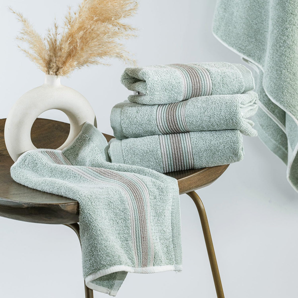 Super-Soft Water & Soil Hand Towel Set of 2|Luxurious Blend of Cotton & Bamboo Fiber Towel for Bathing|40X60 CM