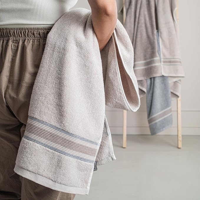 Super-Soft Water & Soil Hand Towel Set of 2|Luxurious Blend of Cotton & Bamboo Fiber Towel for Bathing|40X60 CM