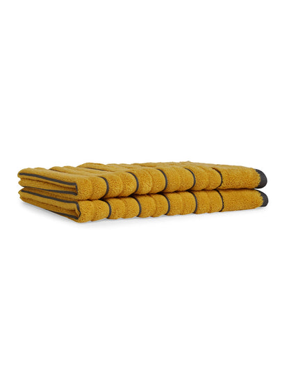 HOME 360 High Loft Ribbed 100% Cotton Hand Towels 40X60 CM | Set of 2 | Texture High Absorbency | Dries Quicker | Perfect for everyday use