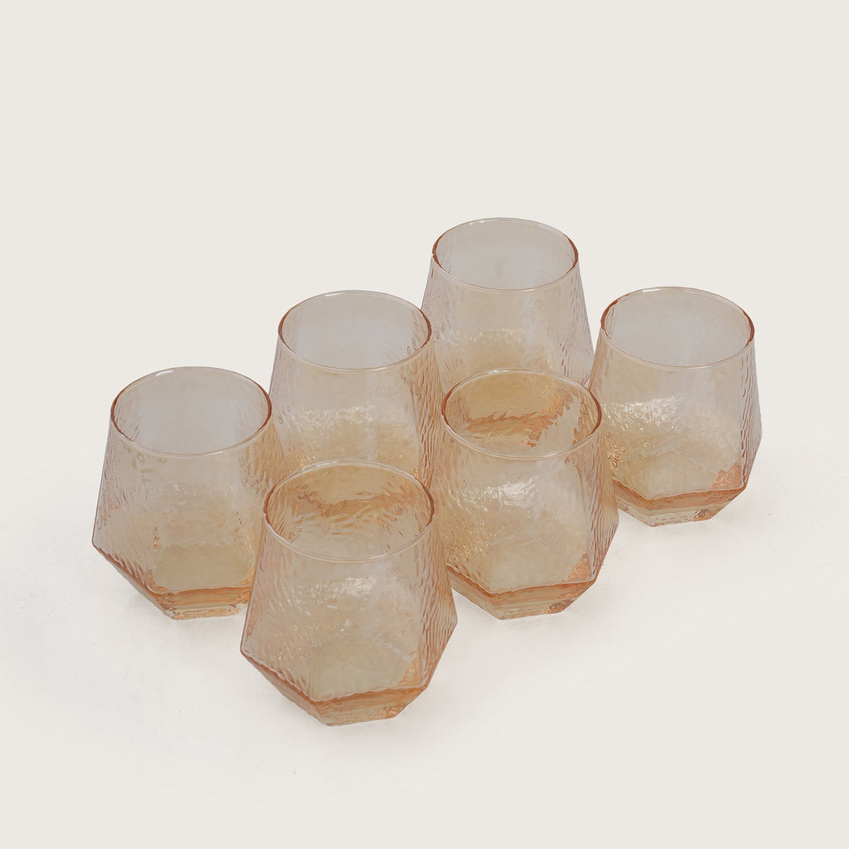 Amber Crystal Glass Beverage Dispenser Set with 6 Glasses (2L)