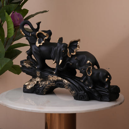 Heritage Trunk-Up Elephant Trio Sculpture