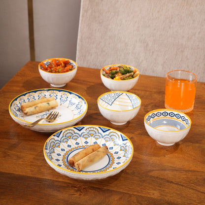 Mosaic Ceramic Dinnerware & Bowl Set