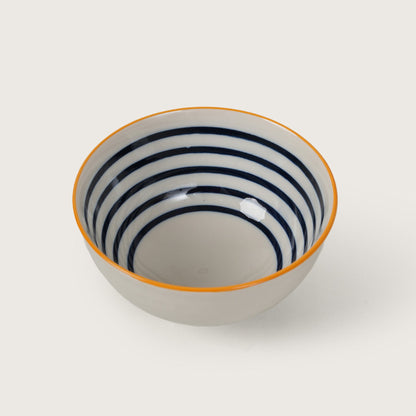 Blue Striped Ceramic Bowl