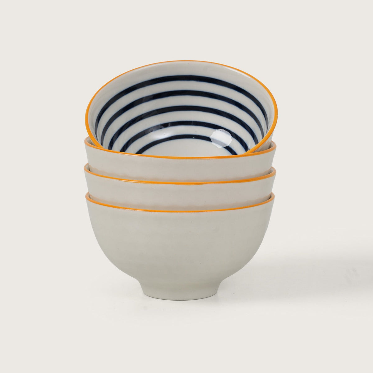 Blue Striped Ceramic Bowl