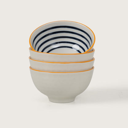 Blue Striped Ceramic Bowl