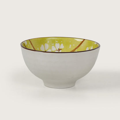 Green Cherry Blossom Ceramic Bowl