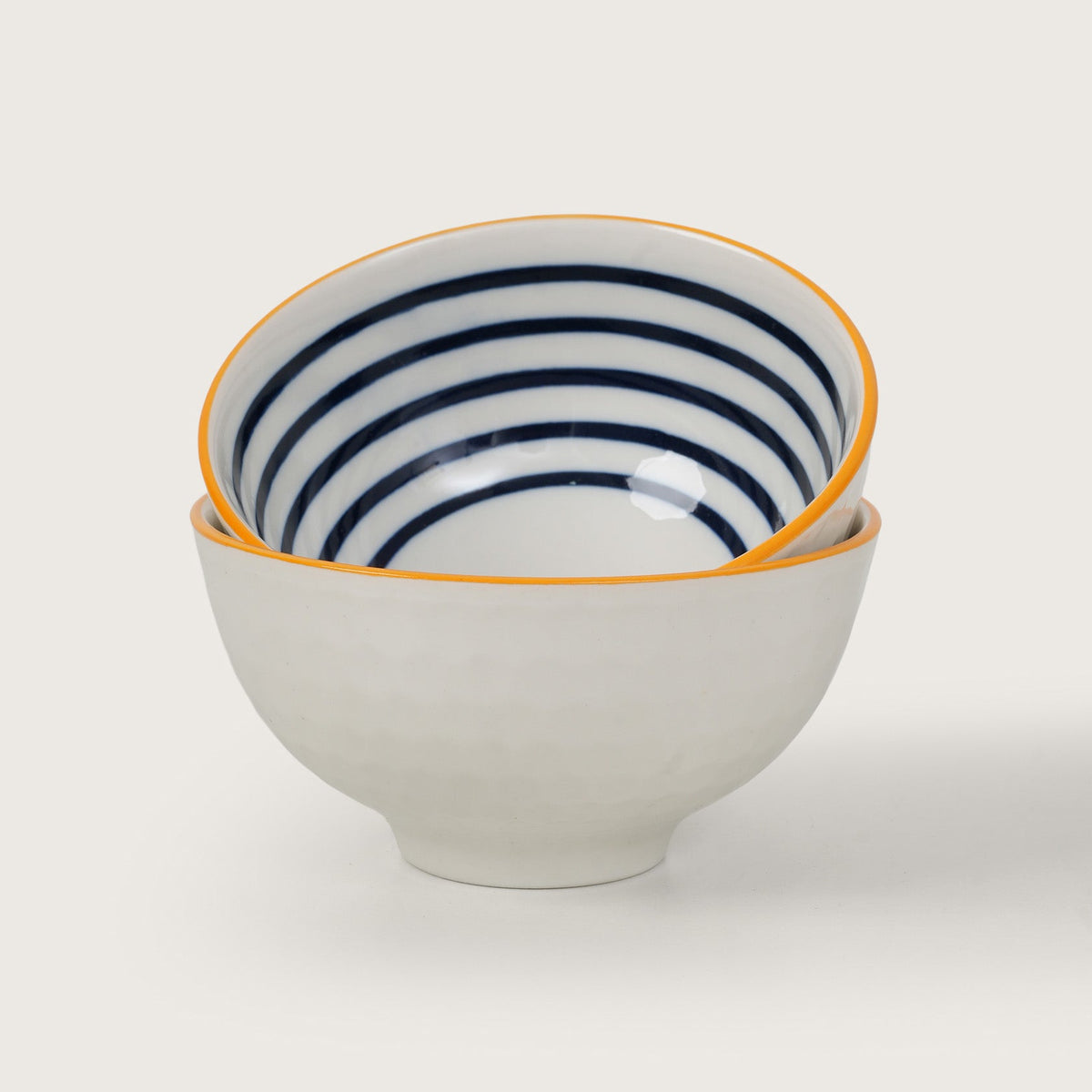 Blue Striped Ceramic Bowl