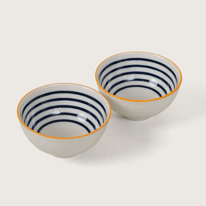 Blue Striped Ceramic Bowl