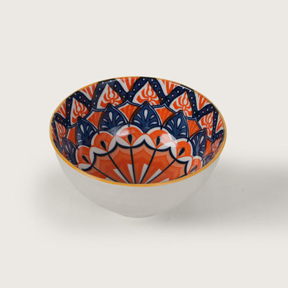 Orange & Blue Mandala Ceramic Bowl