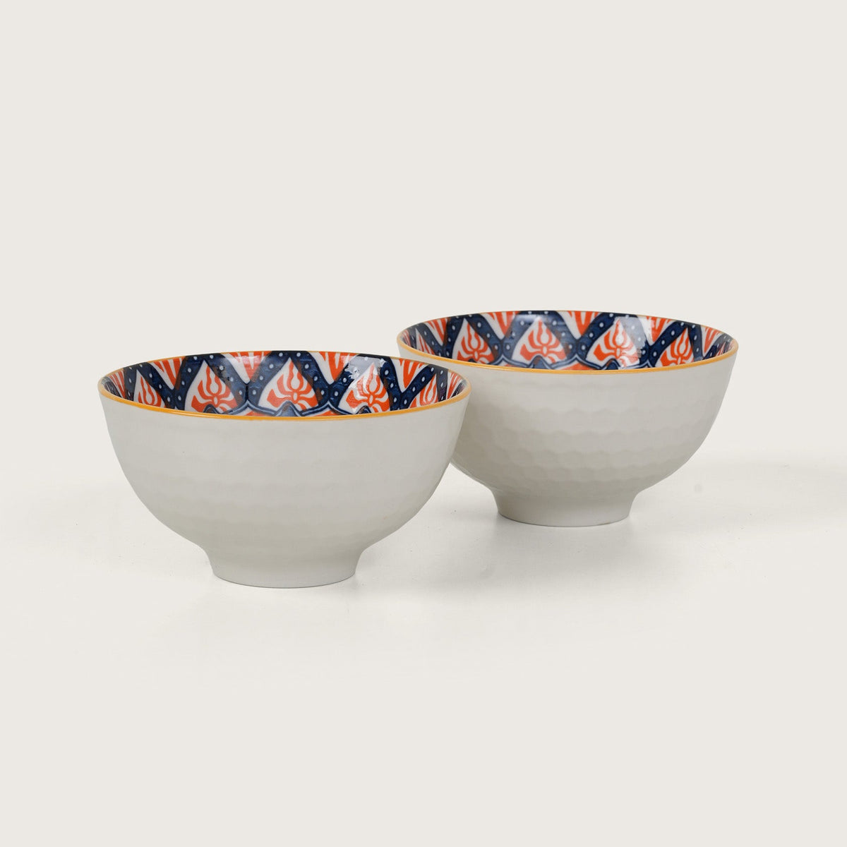 Orange & Blue Mandala Ceramic Bowl