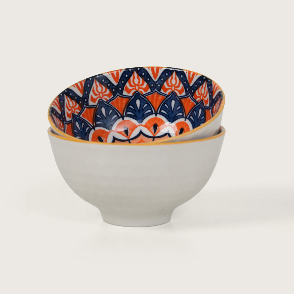 Orange & Blue Mandala Ceramic Bowl