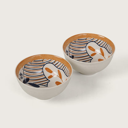 Terracotta Botanical Ceramic Bowls