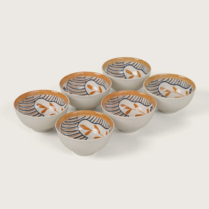 Terracotta Botanical Ceramic Bowls