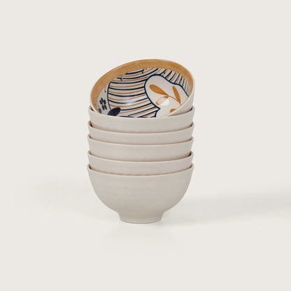 Terracotta Botanical Ceramic Bowls