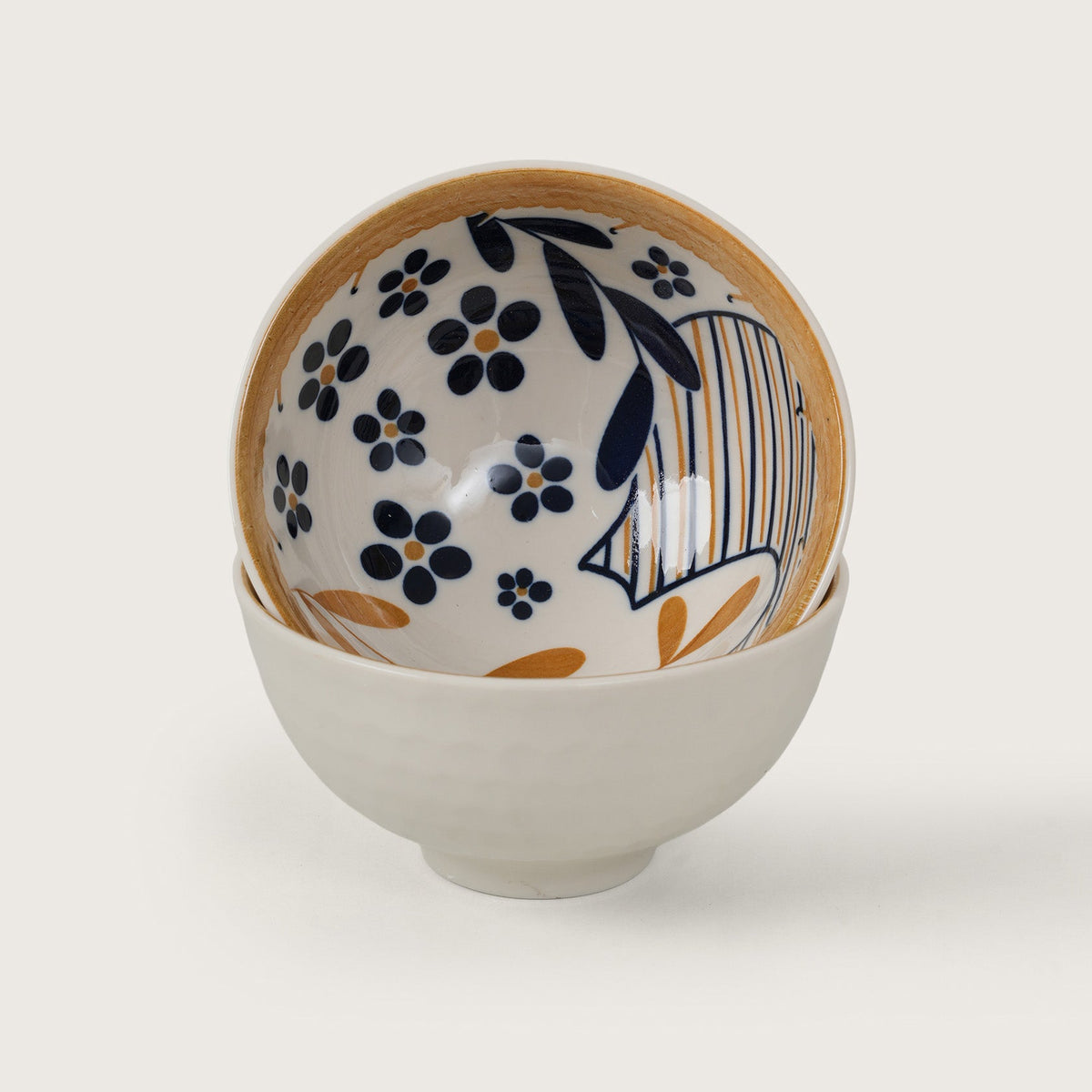 Terracotta Botanical Ceramic Bowls