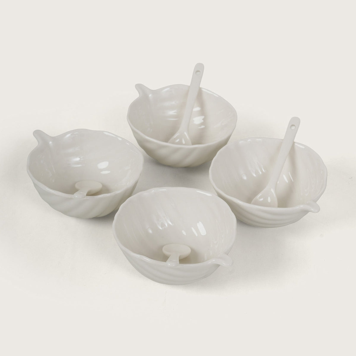 Leaf Dessert Bowls with Spoons