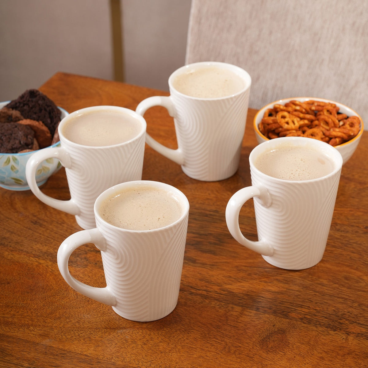 Swirl Textured Ceramic Mug Set