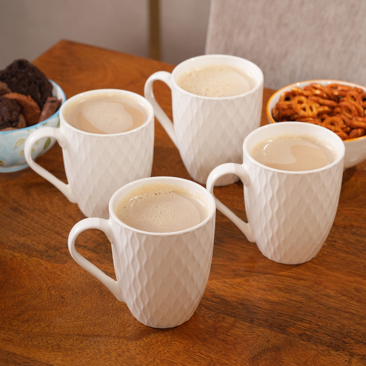 Embossed Ripple Coffee Mugs