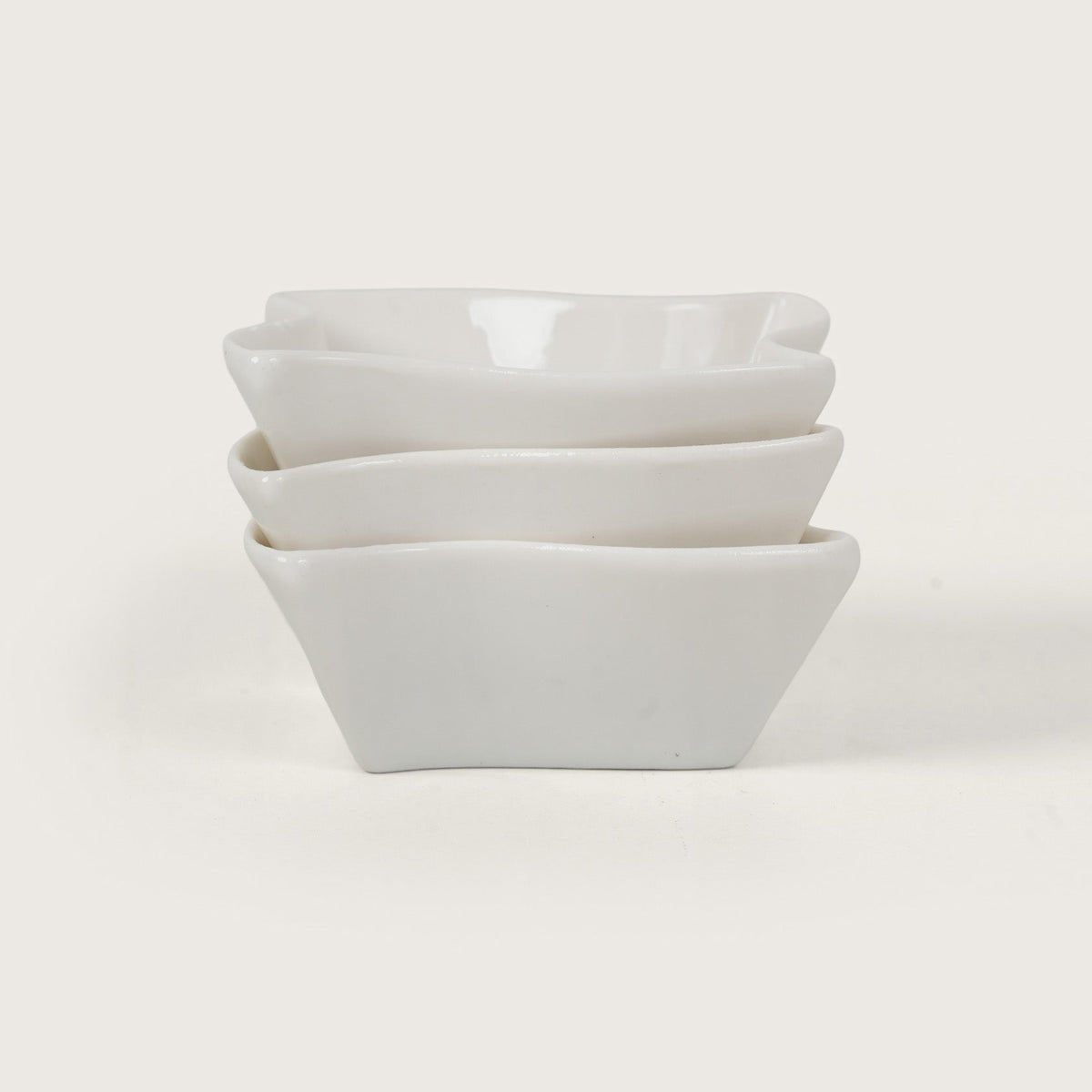 Wavy Ceramic Dip Bowls | 3-Piece Set
