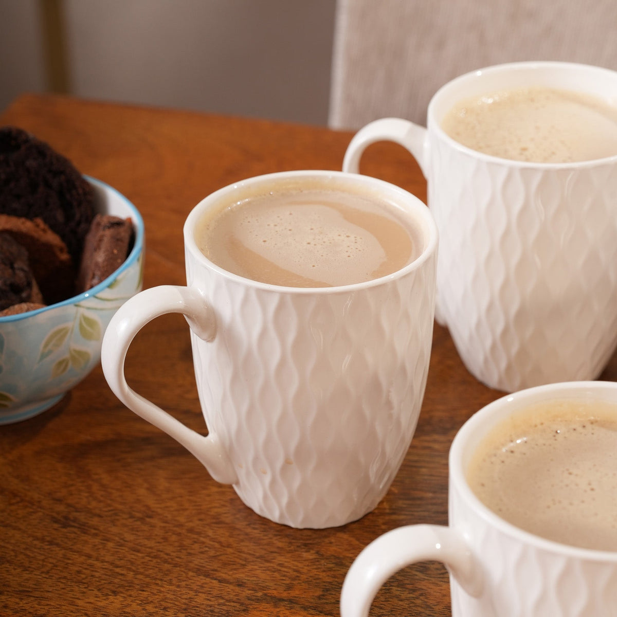 Embossed Ripple Coffee Mugs
