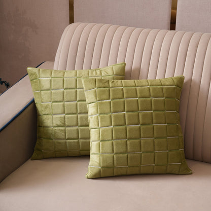 Quilted Grid Velvet Cushion Covers