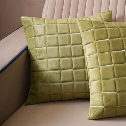 Quilted Grid Velvet Cushion Covers