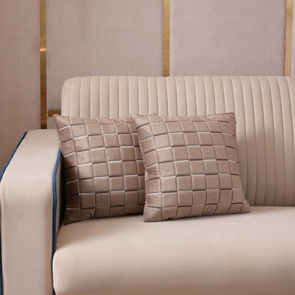 Quilted Grid Velvet Cushion Covers