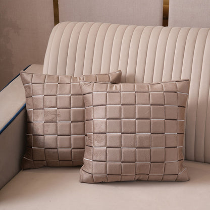 Quilted Grid Velvet Cushion Covers