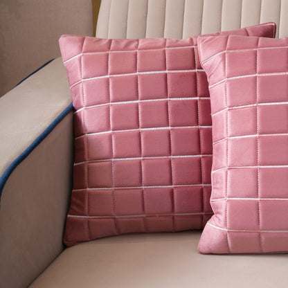 Quilted Grid Velvet Cushion Covers