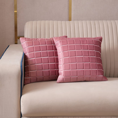 Quilted Grid Velvet Cushion Covers