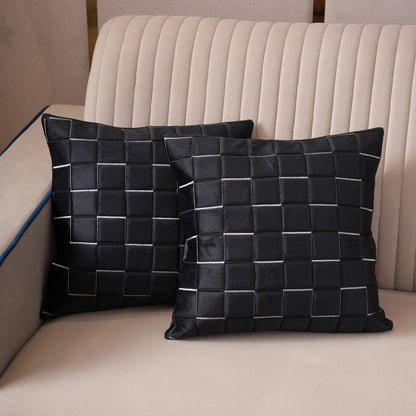 Quilted Grid Velvet Cushion Covers