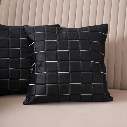 Quilted Grid Velvet Cushion Covers