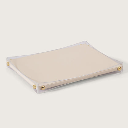 Premium White & Gold Organiser Tray - Medium