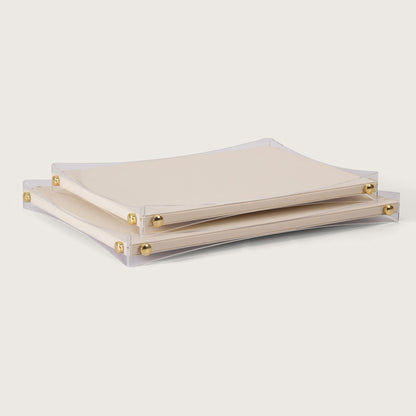 Premium White & Gold Organiser Tray - Medium