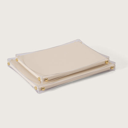 Premium White & Gold Organiser Tray - Medium