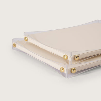 Premium White & Gold Organiser Tray - Medium