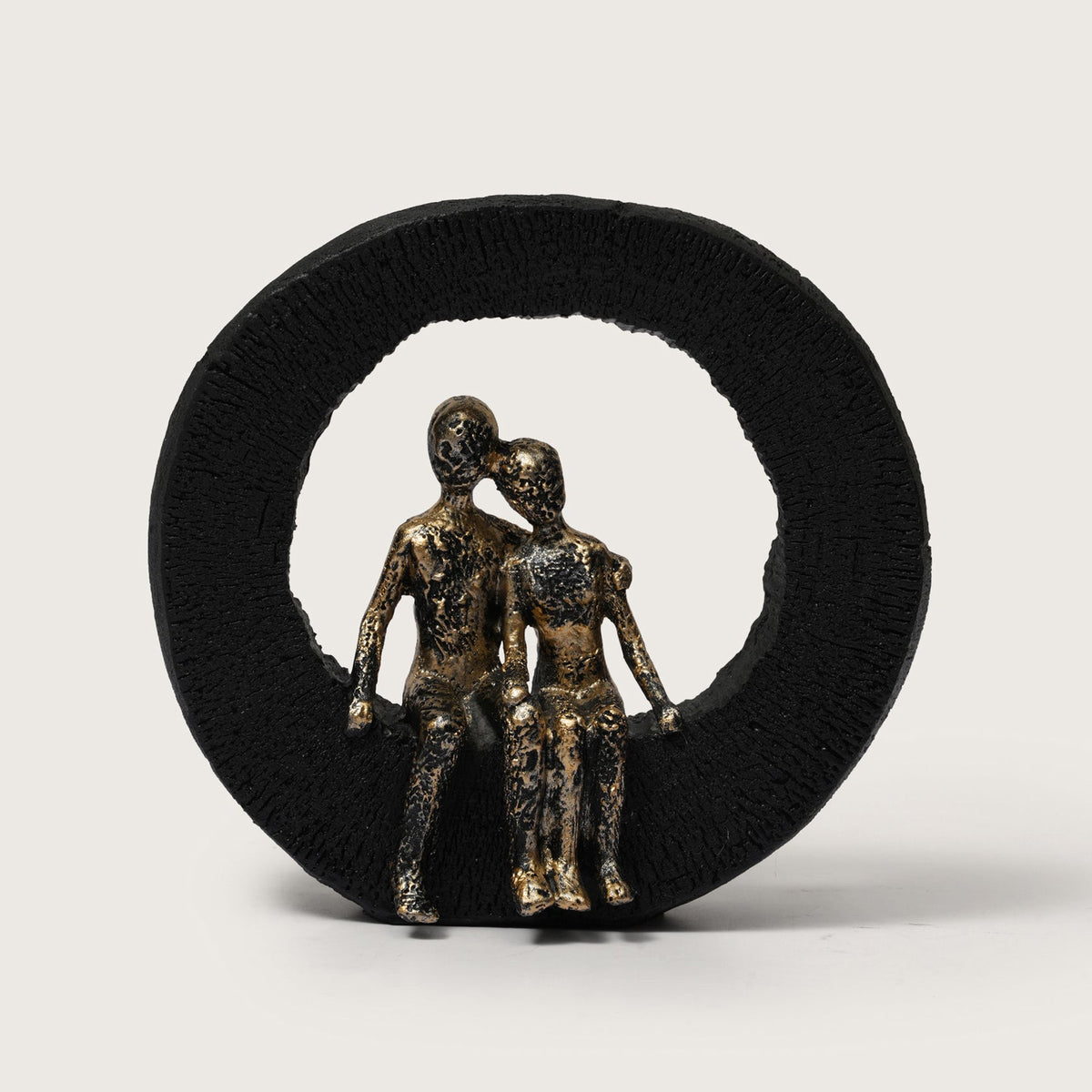 Lovers Sculpture on Black Ring
