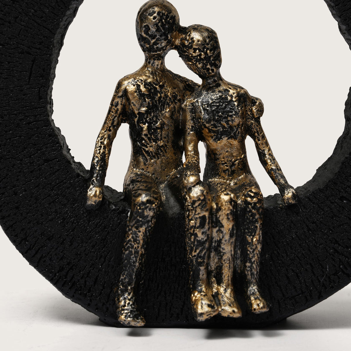 Lovers Sculpture on Black Ring
