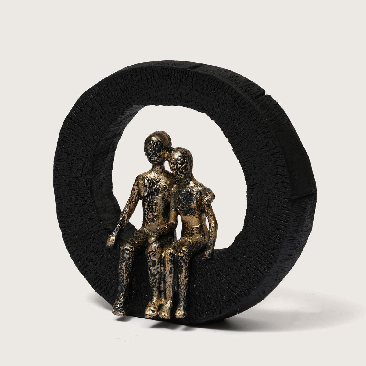 Lovers Sculpture on Black Ring