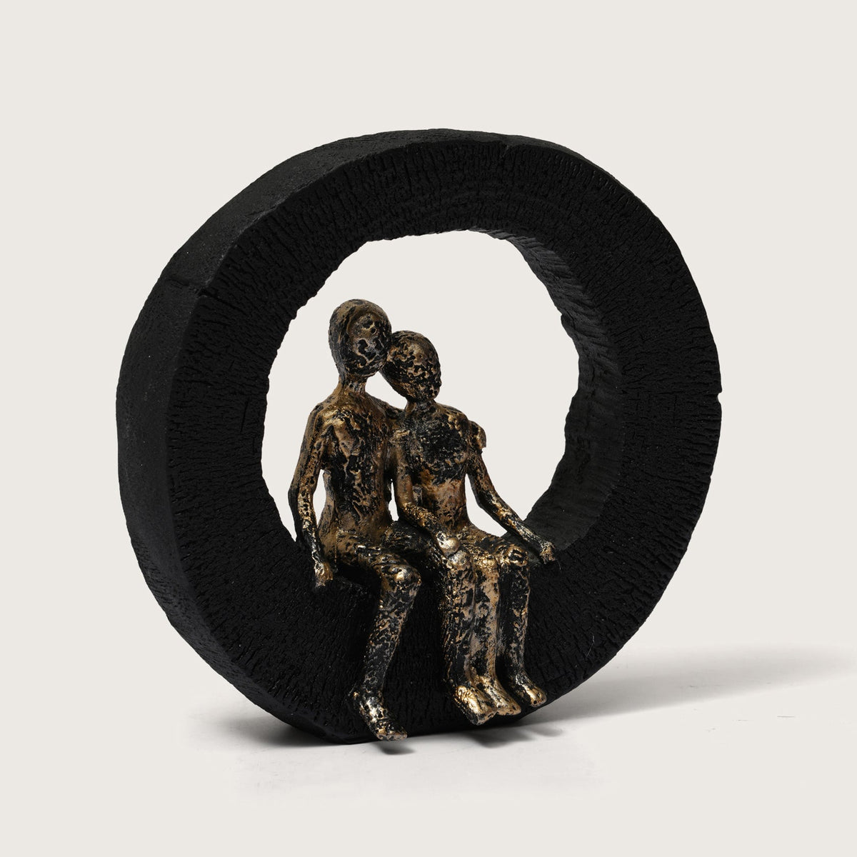 Lovers Sculpture on Black Ring